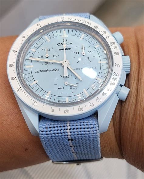 omega speedmaster baby blue|omega speedmaster moonwatch blue.